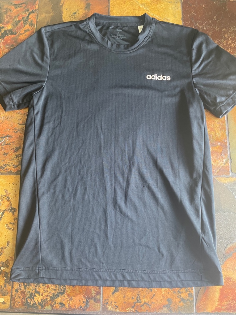 adidas Short Sleeve Crew Tee in Black with White Logo (369)